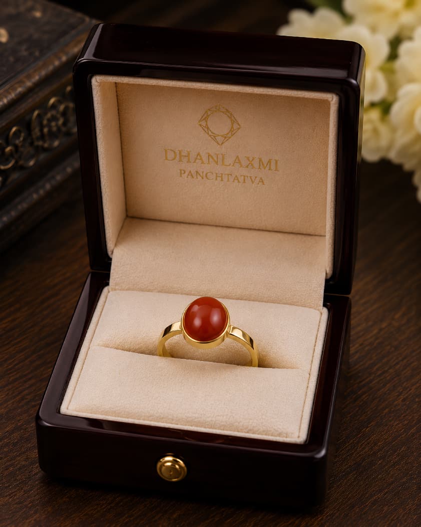 Red Coral (मूंगा) Panchdhatu Ring