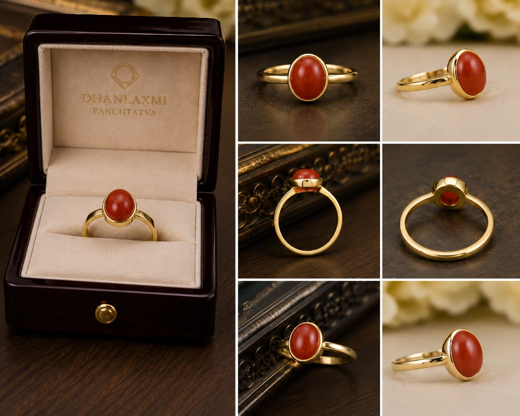 Red Coral (मूंगा) Panchdhatu Ring