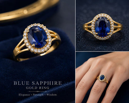 Blue Sapphire (NILAM).Panchdhatu Ring (FIVE METAL RING)